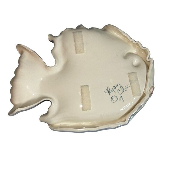 Ryan Charles Platter Multicolor Hand Painted Ceramic Fish 2001 - Picture 3 of 7